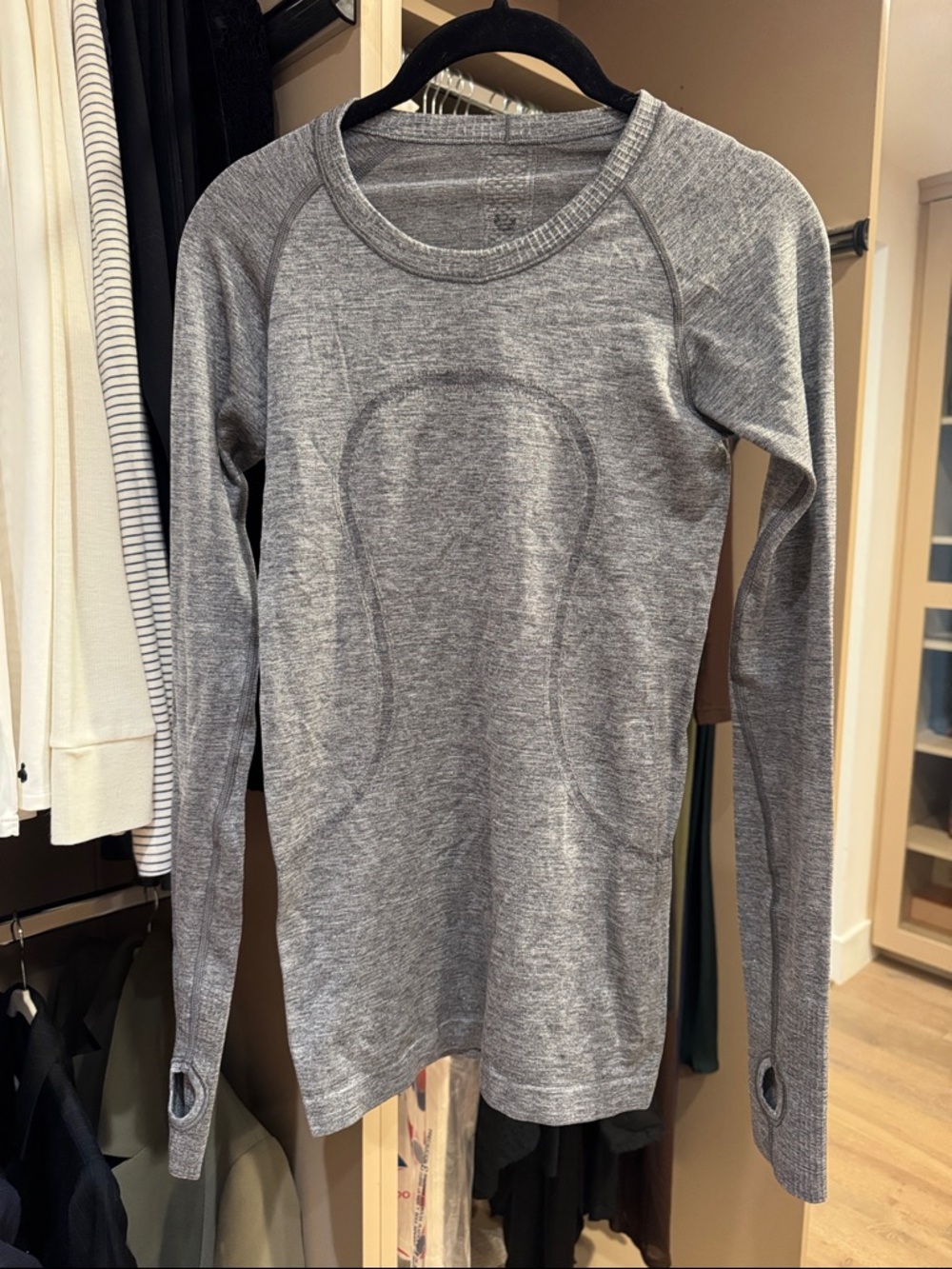 lululemon athletica Gray Seamless Long Sleeve Performance Top